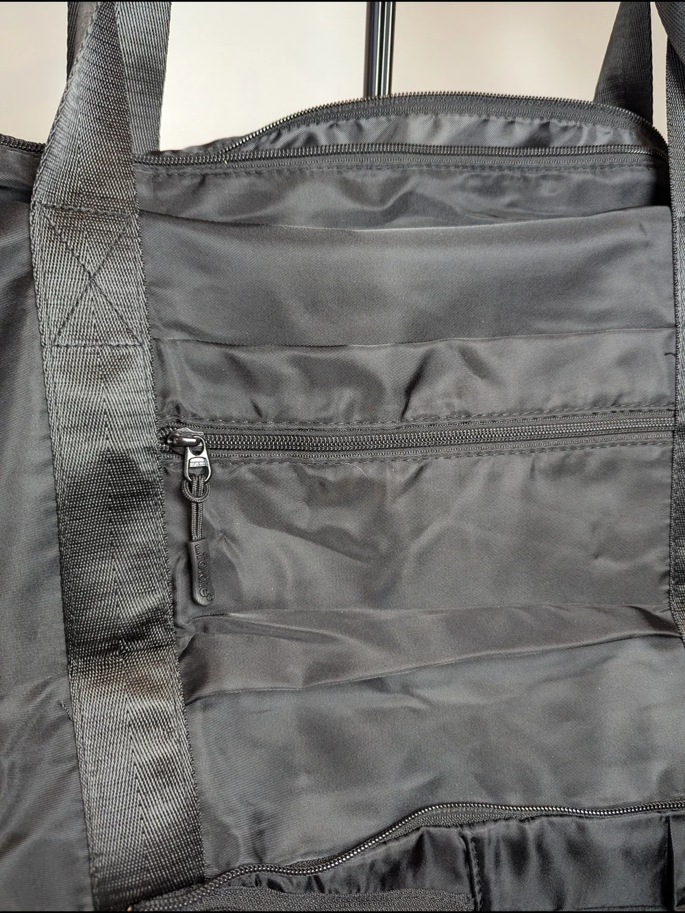 NWT Foldie Original Black Expandable, Foldable Travel Duffel Bag SPACIOUS